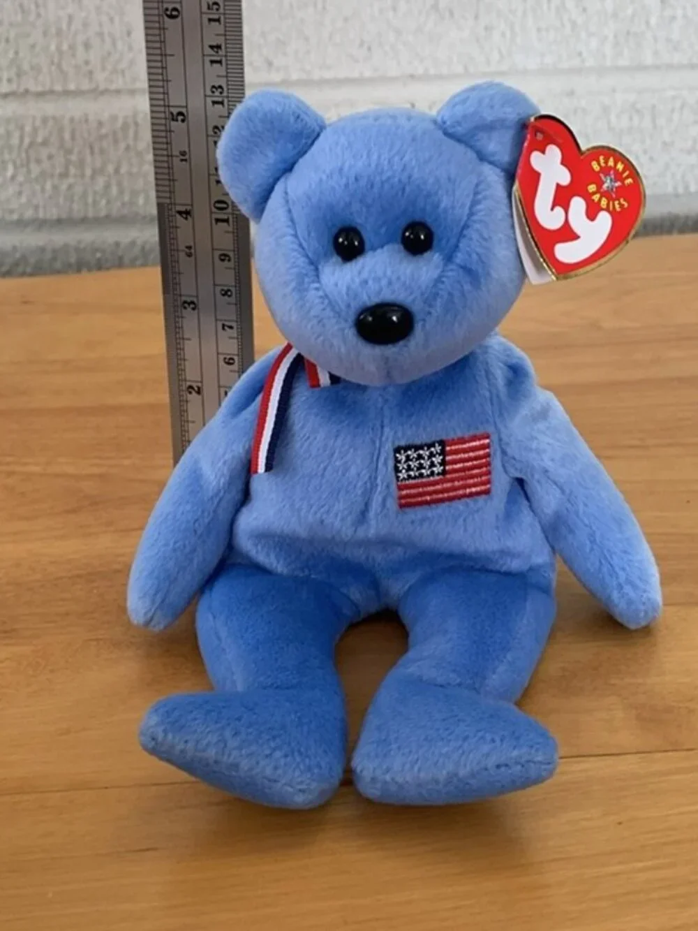 Ty Beanie Baby 9/11 Memorial 4506 America 2001 Patriotic Teddy Bear EUC